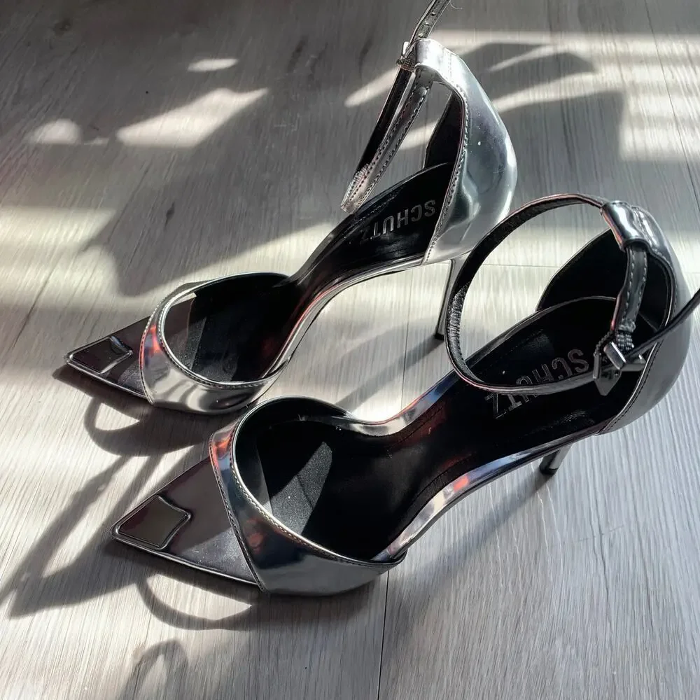 Schutz Pamela Metallic Heel Size 8.5 - Picture 1 of 5